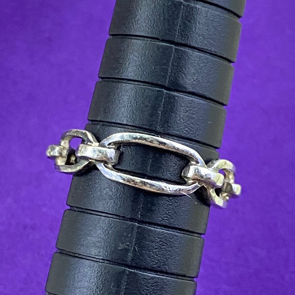 💛 Vintage Sterling Silver Chain Link Ring
